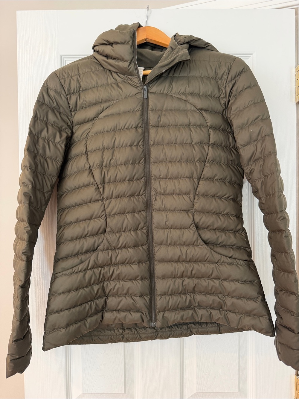 lululemon athletica Olive Green Quilted Hooded Puffer Jacket